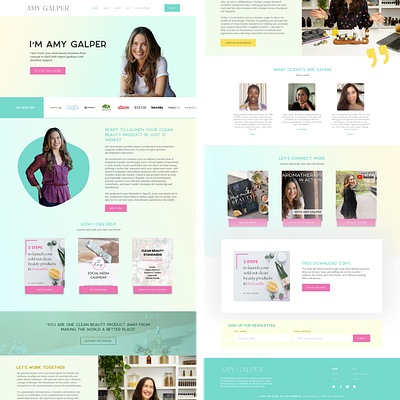 Ui design of a homepage for a Coaching Website about author blue branding coaching design figma graphic design green illustration light logo minimalistic mockup photoshop speaker ui vector warm writer