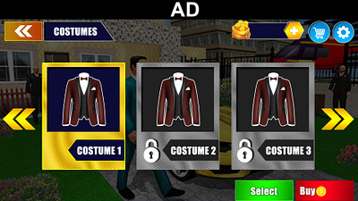 Billionare Simulator Game UI 3d game design graphic design logo ui