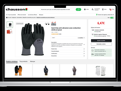 UX UI design du site Chausson.fr