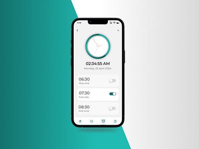 Alarm clock app | Daily UI challenge #23 alarm clock app mobile app ui