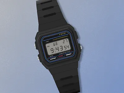 CASIO F-91W Vector Illustration casio figma graphics illustration vector watch