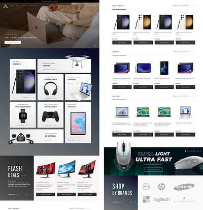 Ui design of Homepage for an Electronic Ecommerce Website brand branding computers design ecommerce electronics figma gadets graphic design illustration laptops logo mobile mockup modern photoshop sell shop ui vector