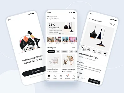 Online E-commerce App. ahosanhabib922 animations app design checkout clean design e commerce app fashion ecommerce figma microinteractions mobile app modern ui online shopping product details product listing shopping app shopping cart ui design user friendly user profile wishlist