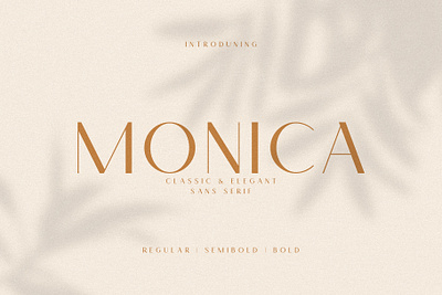 Monica - Classic & Elegant Sans art brand branding chic design elegant font logo logotype modern monica sans serif simple stylish type type design typeface typography unique