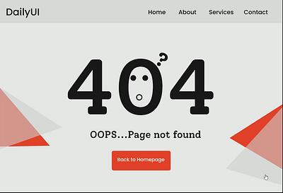 Page not found error page Daily UI animation ui