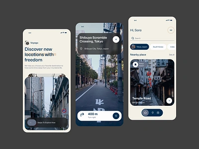 Navigation Mobile App Design @ Flagship app design ar augmented reality figma google maps map mobile mobile app navigation navigation app ui uiux ux