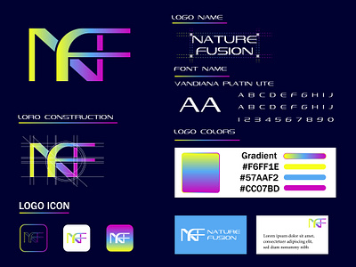 NATURE FUSION Minimalist logo design branding creative logo design fiverr graphic design illustration logo logo design logo maker nf