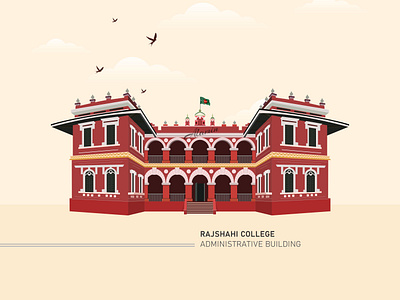 Rajshahi College Illustration architecture arctecture college illustration rajshahi rajshahi city rajshahi college vector vector art vintage illustration