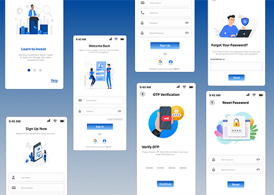 Stock market investment onboarding app design graphic design login onboarding stock market investment ui
