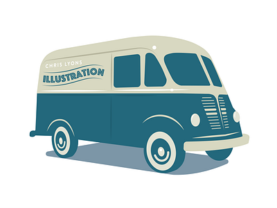 Illustration delivered Freshhh 50s delivery truck design illustration lyons poster retro travel vintage