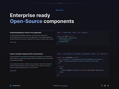 Open-source components components crypto cybersecurity design dex enterprise landing page open source product design ui