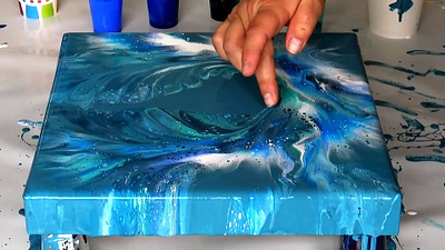 Some Days are Blue ~ Practising Dutch Pour ~ Fluid Art for Begin acrylic acrylic paint art branding design dutch pour illustration paintings pouring tutorial ui