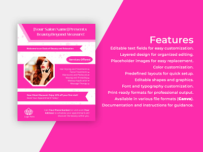 Salon Flyer clean flyer colorful flyer customizable flyer editable flyer salon flyer social media flyer social media post