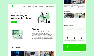 LearnHub - Education website Landing page app design education education website landing page product design ui ui design ux ux design web design