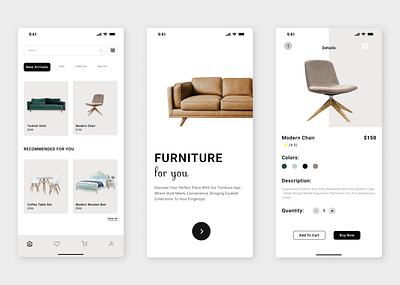 Furniture Ecommerce App design app design ios app ios app design product design ui ui design ux ux design