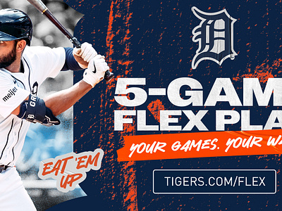 Tigers 5-Game Flex Plan adobe photoshop baseball design detroit detroit tigers graphic design mlb photoshop sports sports design tigers typography