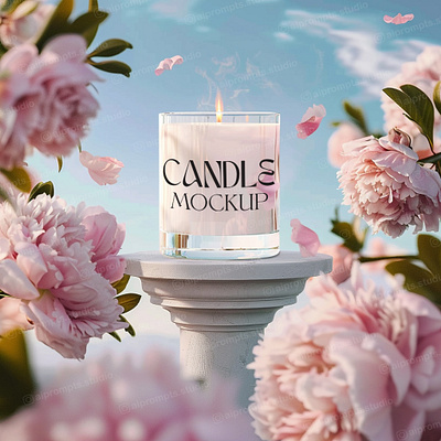 Candle Mockup - Ai images ai designer ai images candle candle mockup flowers midjourney
