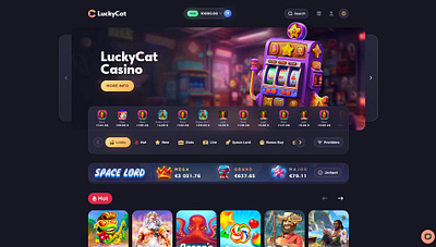 LyckyCat online casino - казино - gambling - roulette - рулетка casino casino white label gambling graphic design online casino ui