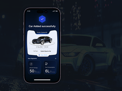 CAR APP - SUCCESS SCREEN car app mobile ui sleek design ui ui design ux design