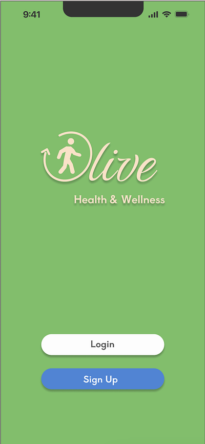 Olive App for health and wellness branding graphic design logo ui