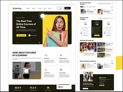 elearning Website Design adobe after effect animation elearning figma uiux website design
