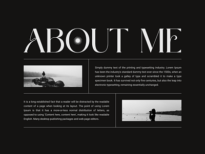 About me section for a photographer’s landing page about me section photography web design ui design web design website