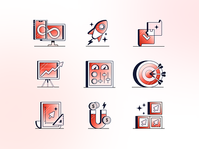 Redstamp Icons b2bsaas branddesign branding iconography