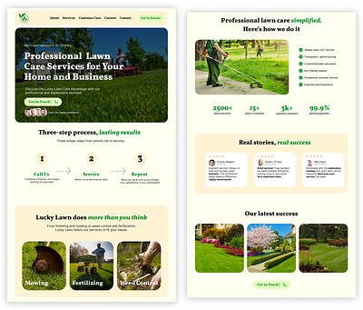 Lawn Care Website Design design mockup typography ui web design