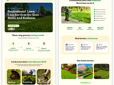 Lawn Care Website Design design mockup typography ui web design