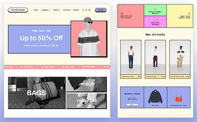 Brutalist Ecommerce Store Website Design brutalist ecommerce mockup web design website