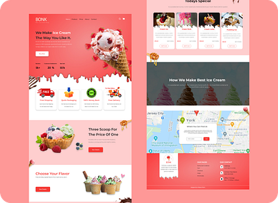 BONK ICE-CREAM ice cream website modern website ui uiux website website design