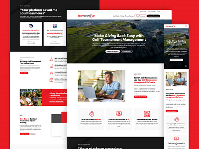 TournEvents Design Refresh background black clean design event golf golf course management red responsive simple so software sophisticated tool tournament ui ux video website