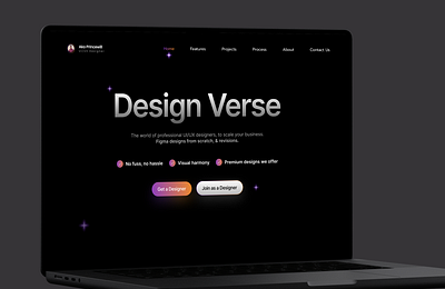 Website for UI/UX Design Verse Concept portfolio landing page ui design ui ux design ui ux design verse ui ux portfolio ux design web design