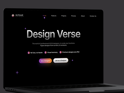 Website for UI/UX Design Verse Concept portfolio landing page ui design ui ux design ui ux design verse ui ux portfolio ux design web design