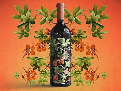 Mencia - Wine Label Design bottle design branding design etched graphic design illustration label design packaging design photoshop red vintage wine wine bottle wine design wine label winery