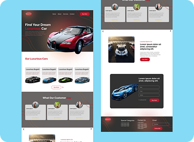 BUGATTI car website modern design ui uiux website website design
