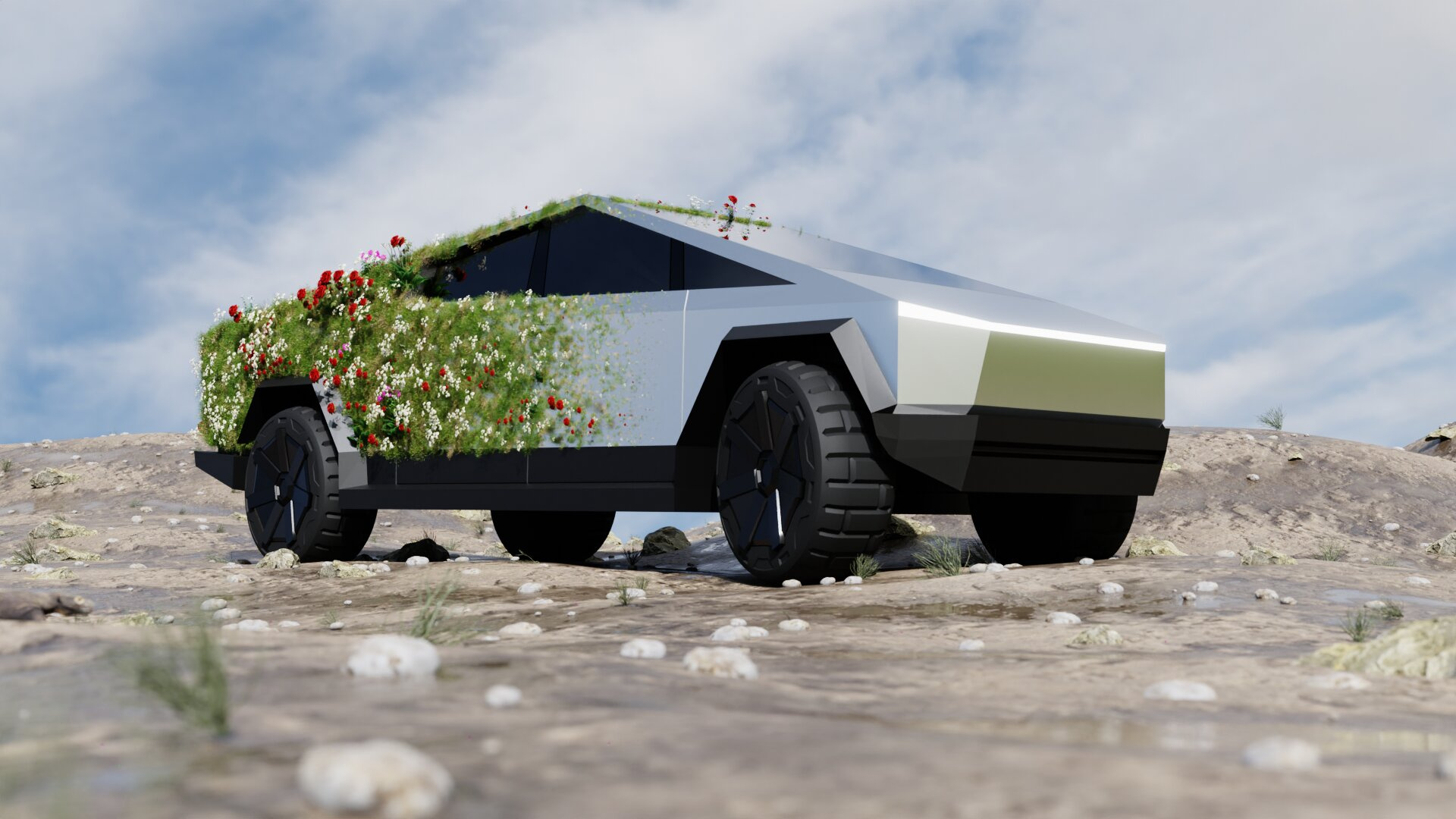 Future Hauler: Eco-Friendly Tesla Cybertruck | 3D CGI Animation 3d 3d animation animation cgi cybertruck eco electric hybrid photorealistic product animation scene short film tesla vfx