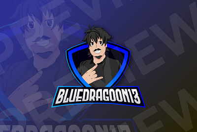 character logo avatar design blue theme character logo characterlogo custom logo gaming graphic design logo logo design streaming twitch streamer gamer