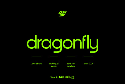 Dragonfly - Modern Sans Serif brand branding clean code display dragon dragonfly fly font grotesk logo logotype sans serif simple stylish type typeface typography unique