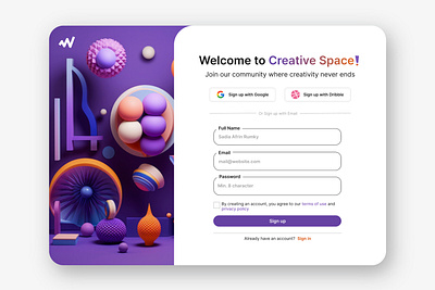 Daily UI Challange - Day 001 (Sign up form) sign up form sign up page ui ui design website ui design
