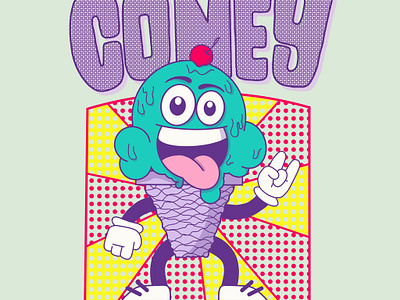 Ice Cold Coney!! branding cartoon design digital art fresco graphic design graphic designer halftones illustration logo