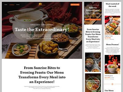 Cahaya Senja Cafe Website Design cafe fnb landing page responsive restaurant ui design uiux design ux design website