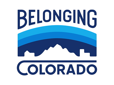 Belonging Colorado Branding brand branding city colorado custom design geometric identity lettering logo minimal simple sky