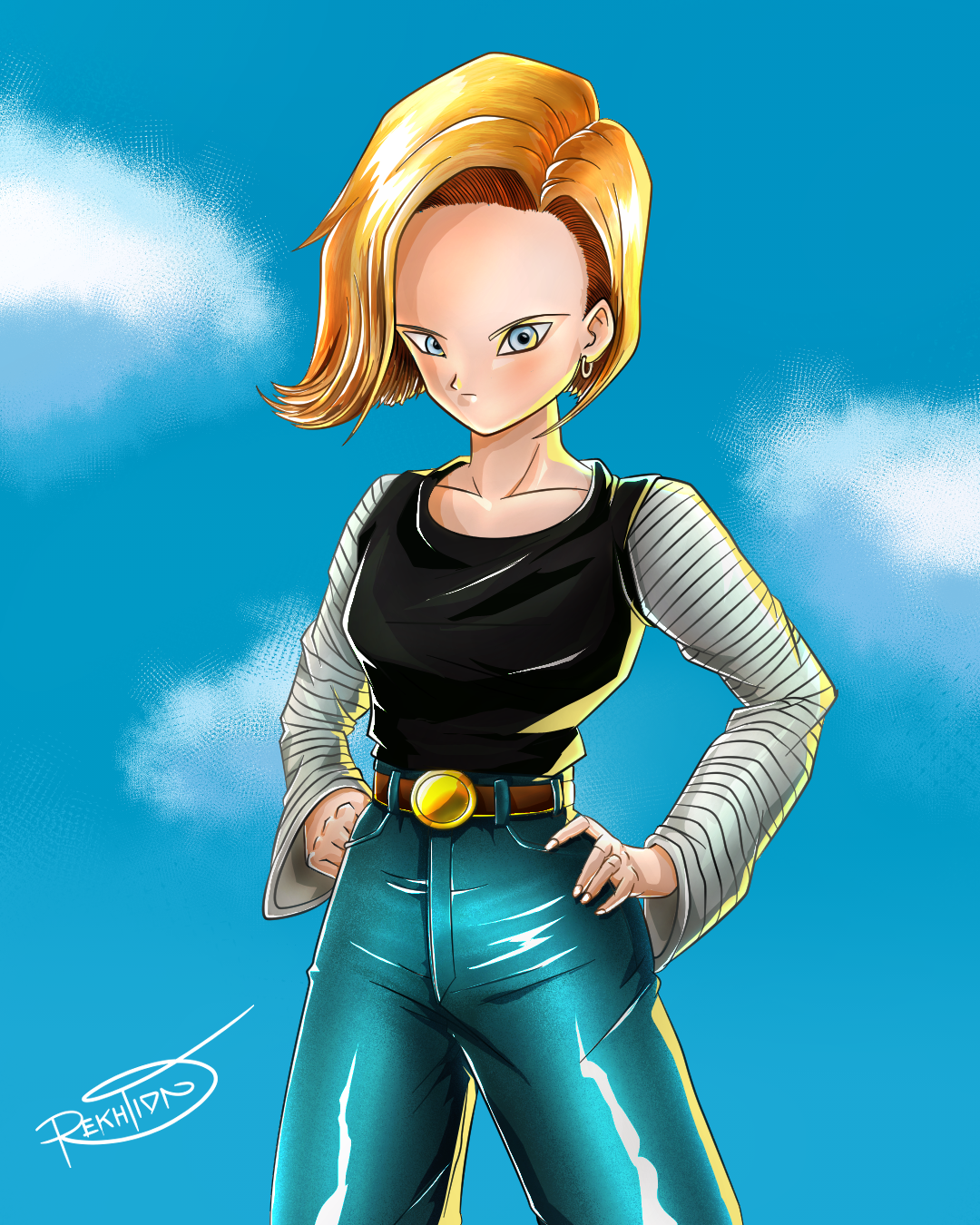 C18 by Rekhtion ⚡️ 034 androide18 animeart animegirl artoftheday cyborg18 dbz digitalart dragonballz fanart illustration mangaart rekhtion