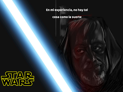 El viejo Kenobi.....antes del sablazo de Dark Vader.... comicsart digitalarts graphic design illustration skecht wacom intuos