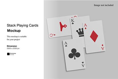 Stack Playing Cards Mockup perspective
