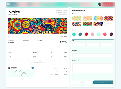 Practice Invoicing Page ui ux