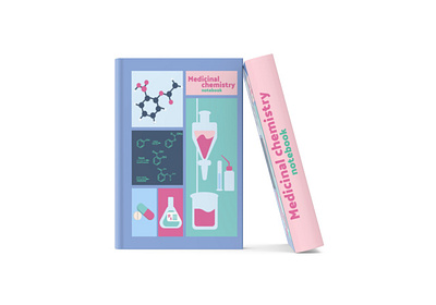 medicinal chemistry notebook design chemistry graphic design illustration medical notbook design pharmacy
