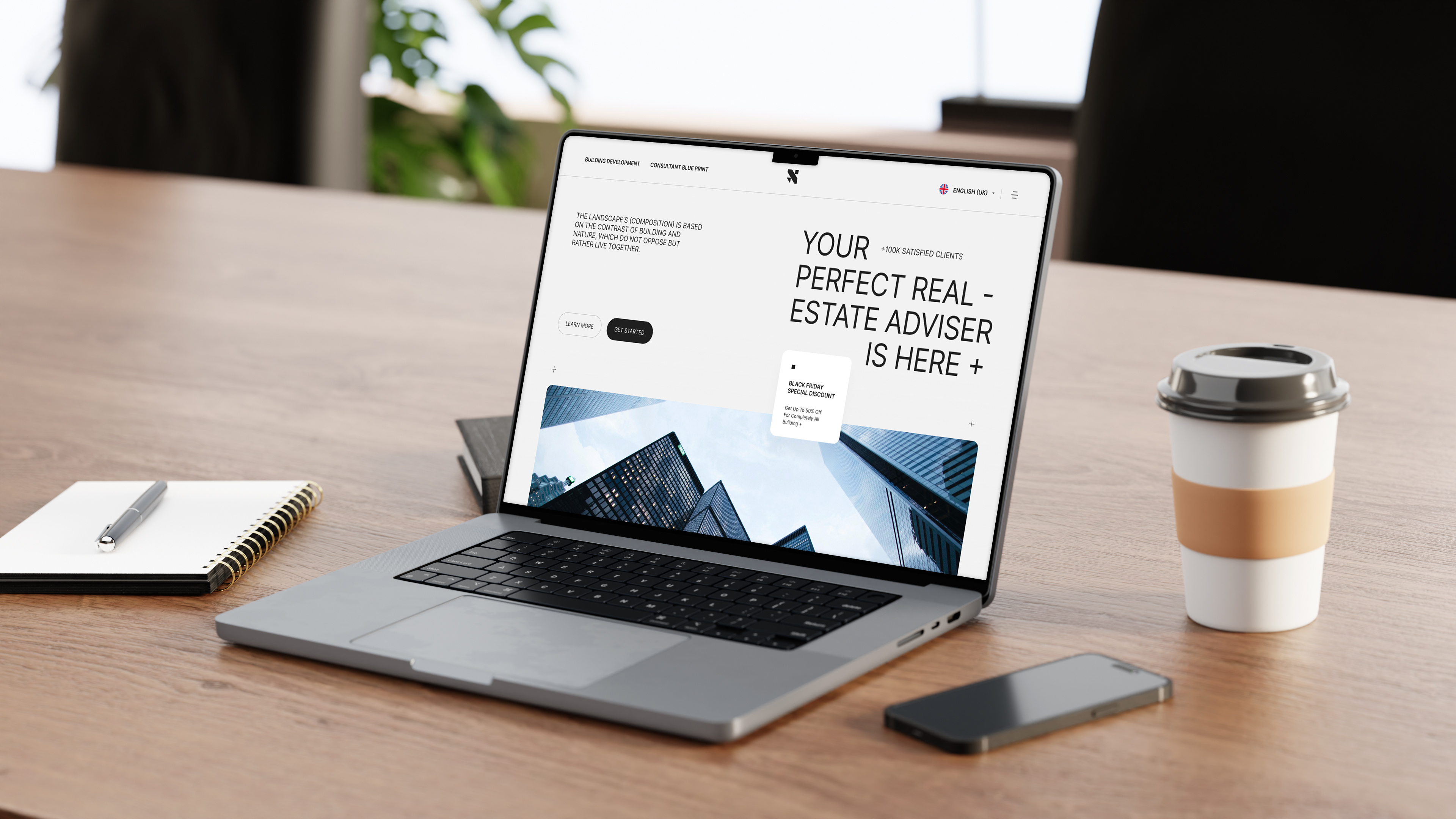 Real Estate Landing Page architect architecture building business home homepage house landing page mockup property real estate ui uiux web design website