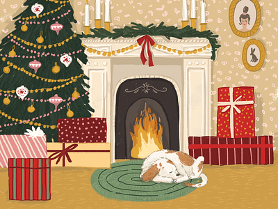 Light & Bark Candle illustration 1 candle christmas dog graphic design illustration label package sticker
